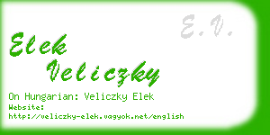 elek veliczky business card